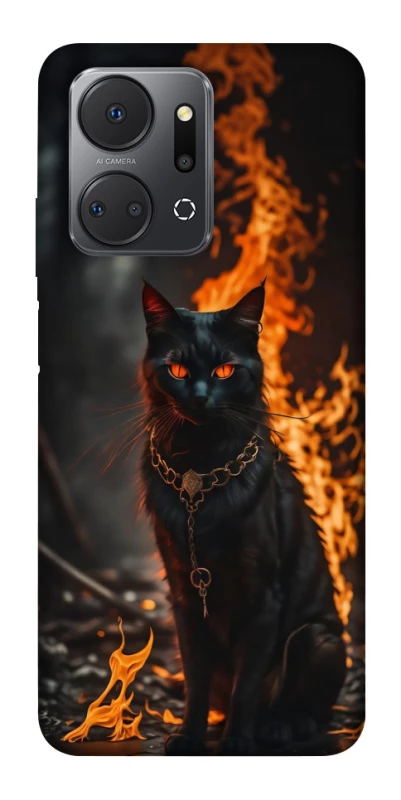 Чехол на Huawei Honor X7a Огненный кот фото 1 из 1