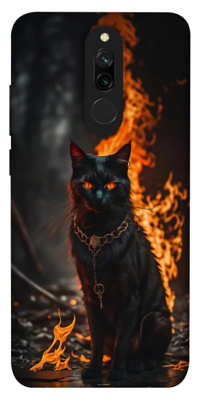 Чехол на Xiaomi Redmi 8 Огненный кот фото 1 из 1