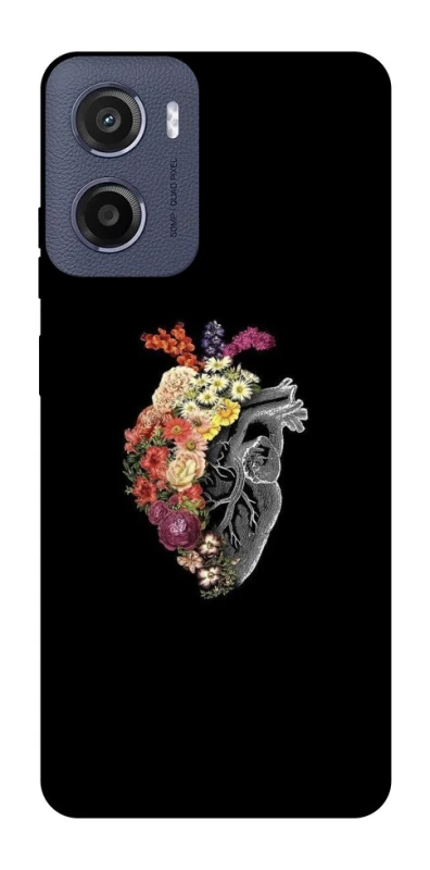 Чохол на Motorola Moto E15 Heart with flowers фото 1 з 1