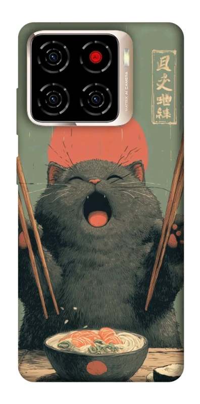 Чехол на ZTE Blade A56 Hungry Cat фото 1 из 1