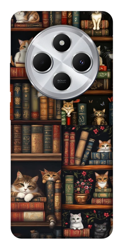 Чохол на Xiaomi Redmi 14C / Poco C75 Cats & Books фото 1 з 1