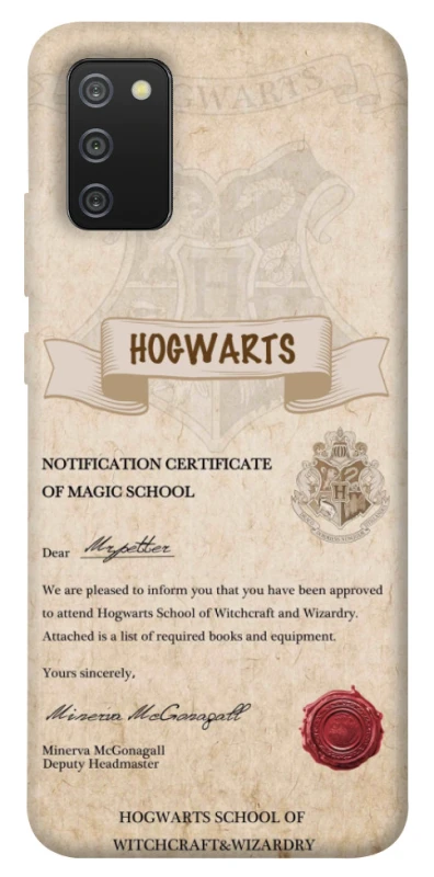 Чехол на Samsung Galaxy A02s The Hogwarts acceptance letter фото 1 из 1