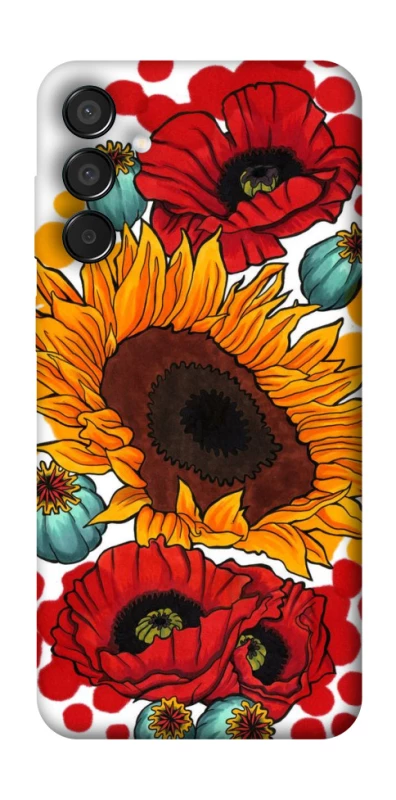 Чохол на Samsung Galaxy M15 5G Соняшники та маки фото 1 з 1