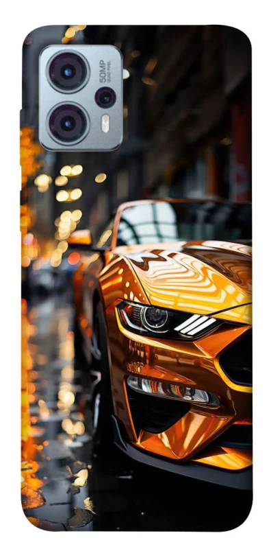 Чохол на Motorola Moto G23 Golden sports car фото 1 з 1