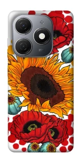 Чохол на TECNO Spark 20 Соняшники та маки фото 1 з 1