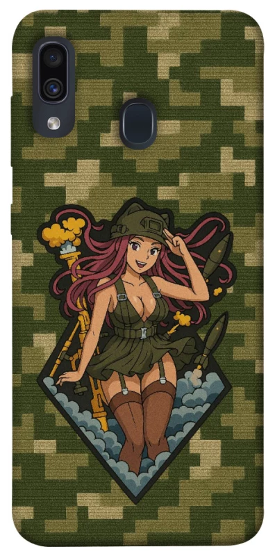 Чехол на Samsung Galaxy A20 / A30 Military Waifu фото 1 из 1