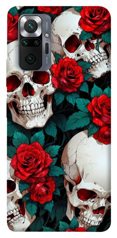 Чохол на Xiaomi Redmi Note 10 Pro skull and rose фото 1 з 1