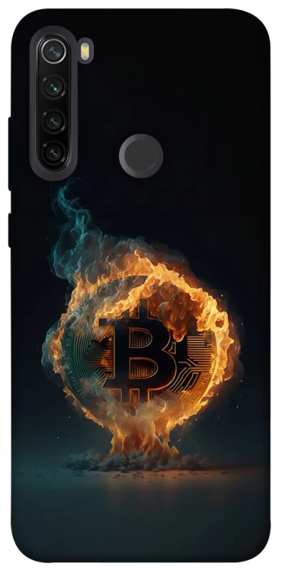 Чохол на Xiaomi Redmi Note 8T Fire Bitcoin фото 1 з 1