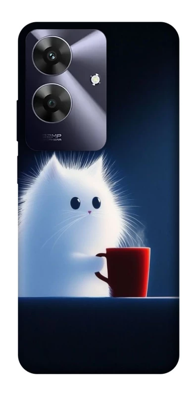 Чехол на Realme Note 60 Чехол кот с кофе фото 1 из 1