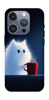 Чехол на Apple iPhone 16 Pro Чехол кот с кофе фото 1 из 1