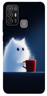 Чехол на ZTE Blade A52 Чехол кот с кофе фото 1 из 1