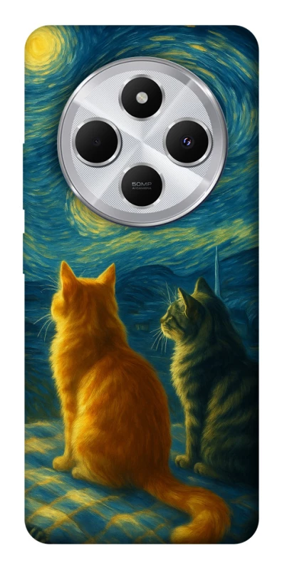 Чохол на Xiaomi Redmi 14C / Poco C75 Cats under the stars фото 1 з 1