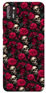 Чехол на TECNO POP 4 Pro Черепа и розы фото 1 из 1