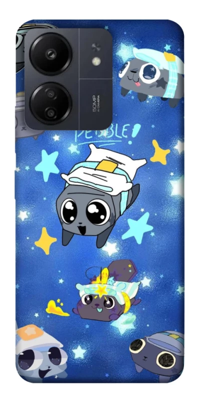 Чехол на Xiaomi Poco C65 Pebble kitten stars фото 1 из 1