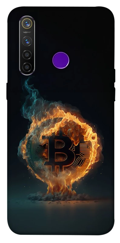 Чохол на Realme 5 Pro Fire Bitcoin фото 1 з 1