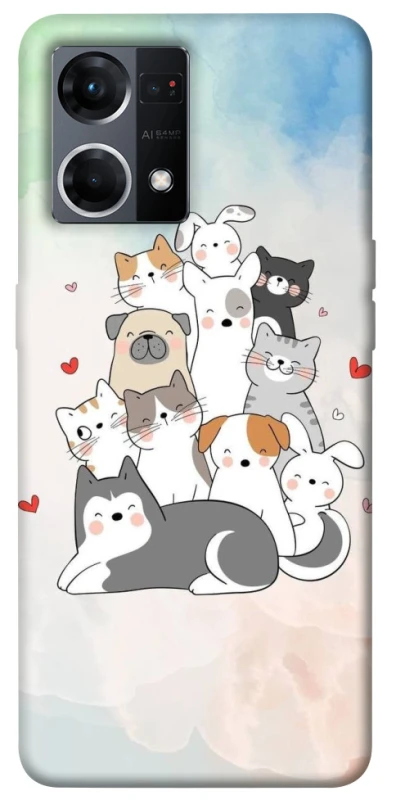 Чохол на Oppo Reno 7 4G Funny Pets ver.2 фото 1 з 1