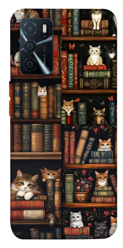 Чехол на Oppo A16s / A16 Cats & Books фото 1 из 1