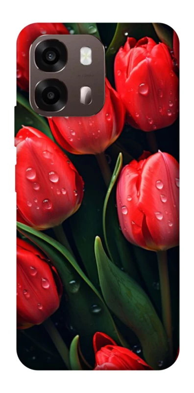 Чехол на Oppo A6 Красные тюльпаны фото 2 из 2