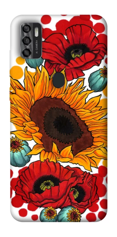 Чохол на ZTE Blade A7s (2020) Соняшники та маки фото 1 з 1