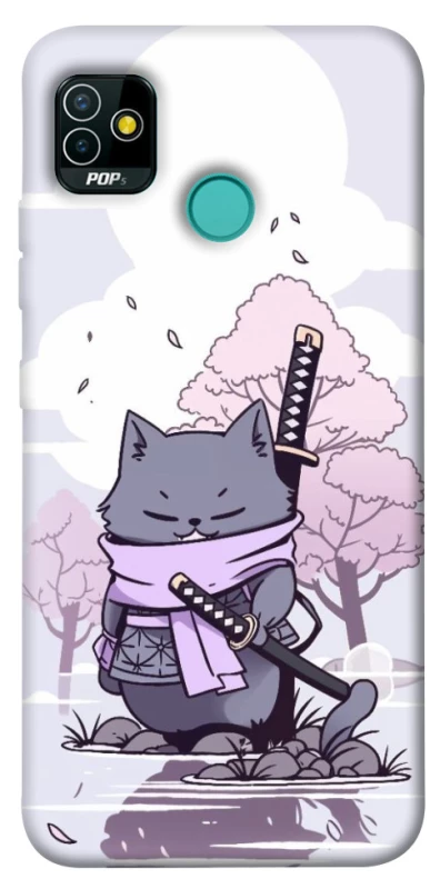 Чехол на TECNO POP 5 Samurai cat фото 1 из 1