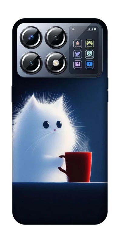 Чохол на Xiaomi POCO X8 Pro Чохол кіт з кавою фото 1 з 1