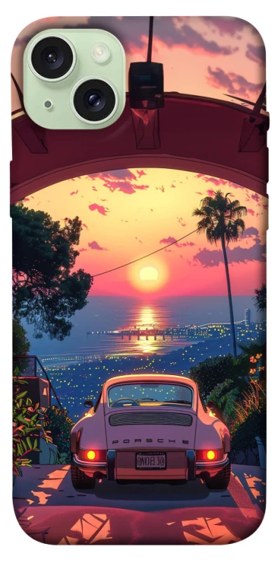 Чехол на Apple iPhone 15 Plus (6.7") Porsche at sunset фото 1 из 1