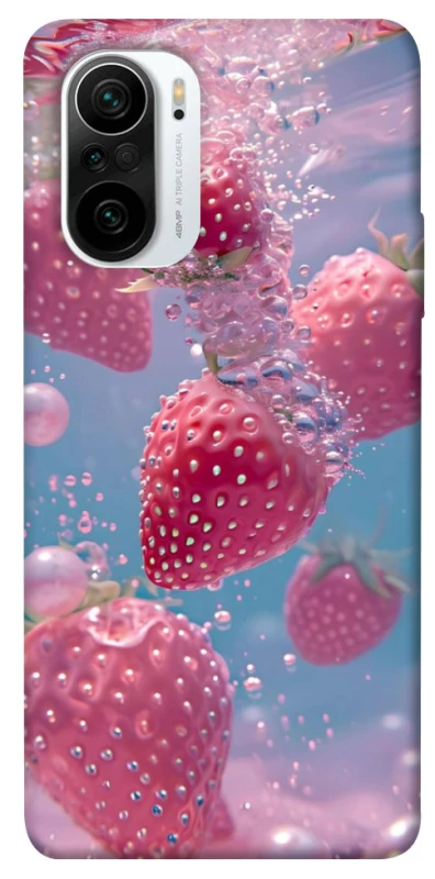 Чехол на Xiaomi Redmi K40 / K40 Pro / K40 Pro+ / Poco F3 Клубника в воде фото 1 из 1