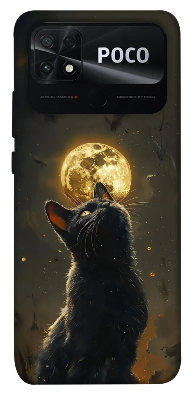 Чохол на Xiaomi Poco C40 Кіт під місяцем v2 фото 1 з 1