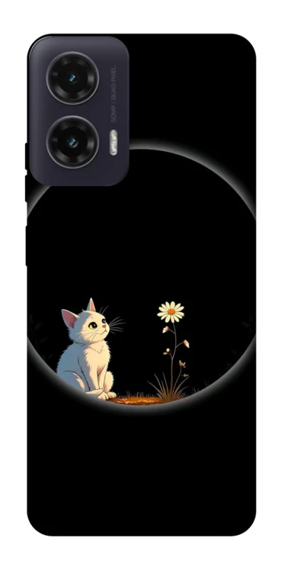 Чохол на Motorola Moto G35 Cat and flower фото 1 з 1
