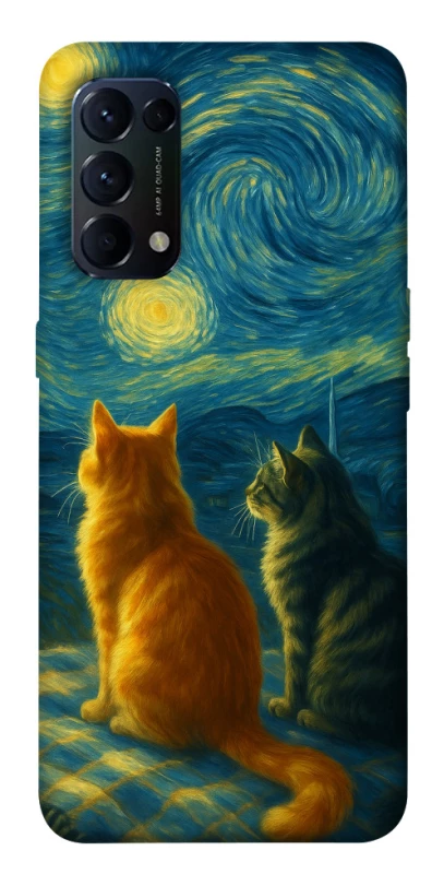 Чохол на Oppo Reno 5 4G Cats under the stars фото 1 з 1