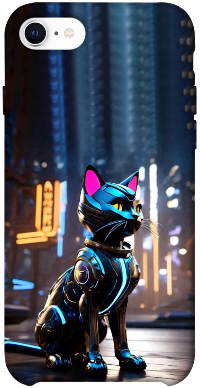 Чехол на Apple iPhone SE (2020) Cyber cat фото 1 из 1