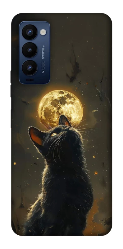 Чохол на TECNO Camon 18 Pro Кіт під місяцем v2 фото 1 з 1