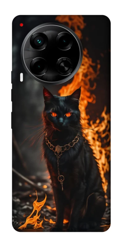 Чехол на TECNO Camon 30 (CL6) Огненный кот фото 1 из 1