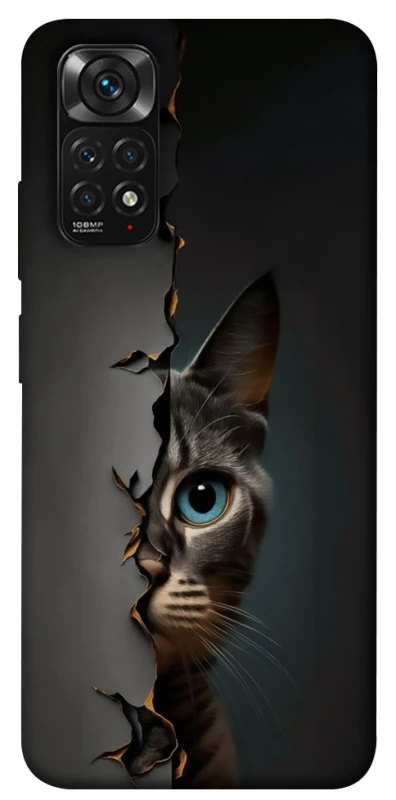 Чехол на Xiaomi Redmi Note 11 (Global) / Note 11S Кот-подглядыватель v2 фото 1 из 1