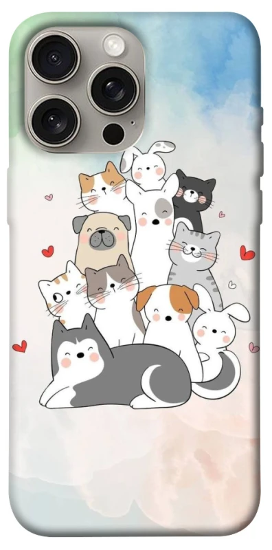 Чохол на Apple iPhone 15 Pro Max (6.7") Funny Pets ver.2 фото 1 з 1