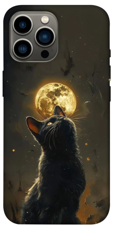 Чехол на Apple iPhone 13 Pro Max (6.7") Кот под луной v2 фото 1 из 1