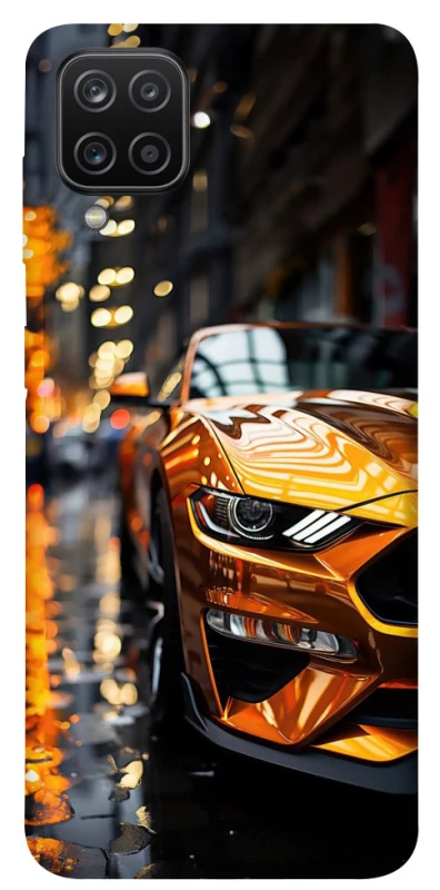 Чохол на Samsung Galaxy A12 Golden sports car фото 1 з 1