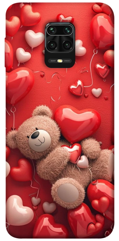 Чехол на Xiaomi Redmi Note 9s / Note 9 Pro / Note 9 Pro Max bear in hearts фото 1 из 1