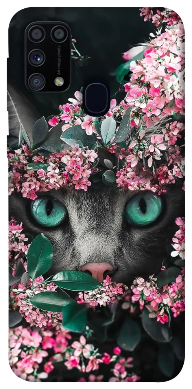 Чохол на Samsung Galaxy M31 Кіт в квітах фото 1 з 1