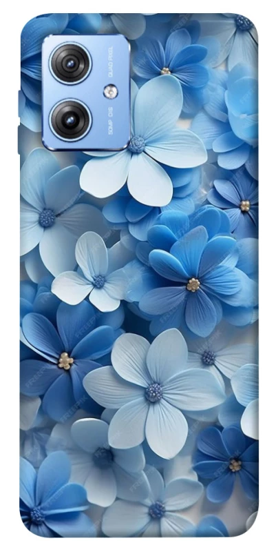 Чехол на Motorola Moto G84 Синие цветы фото 1 из 1