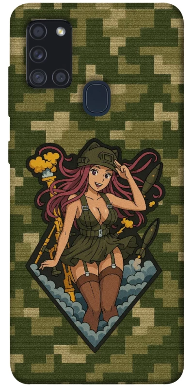 Чохол на Samsung Galaxy A21s Military Waifu фото 1 з 1