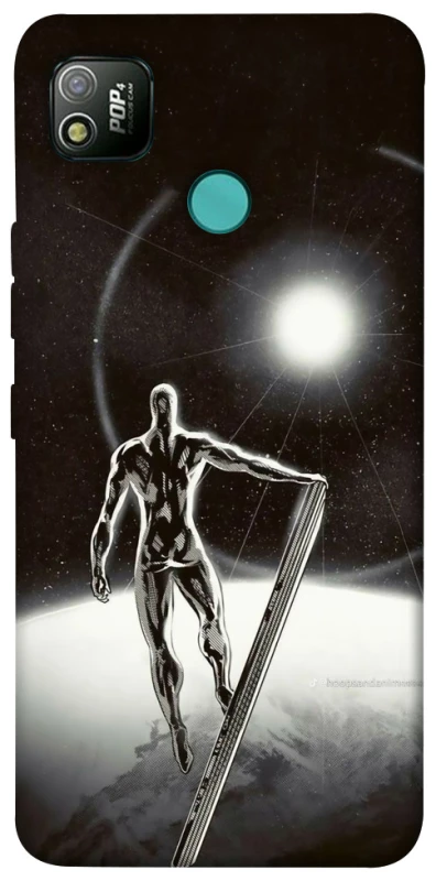 Чехол на TECNO POP 4 Серебряный сёрфер фото 1 из 1