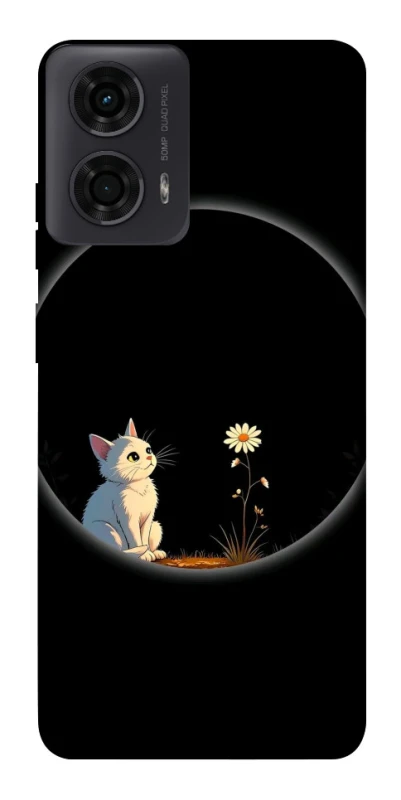 Чехол на Motorola Moto G04 Cat and flower фото 1 из 1