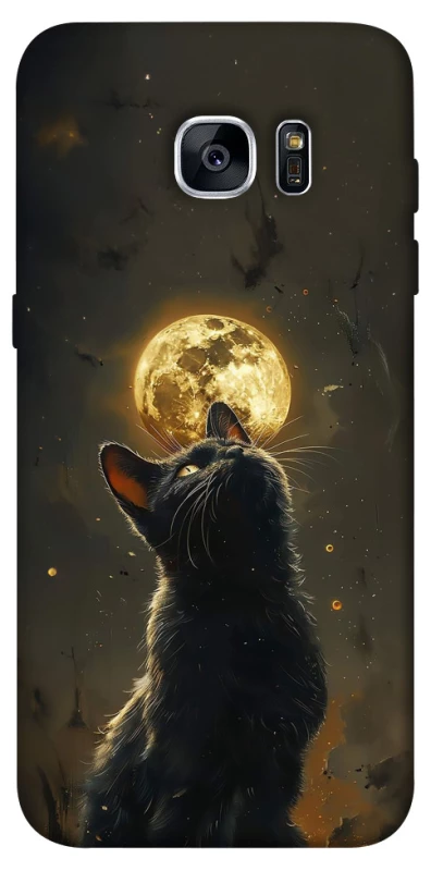 Чохол на Samsung G935F Galaxy S7 Edge Кіт під місяцем v2 фото 1 з 1