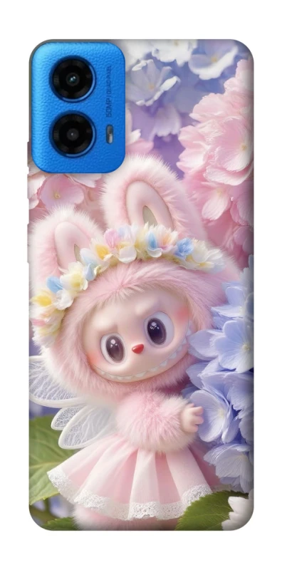 Чохол на Motorola Moto G45 Labubu & Flowers ver.1 фото 1 з 1