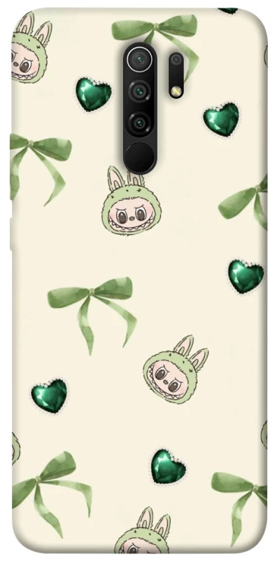 Чохол на Xiaomi Redmi 9 Labubu Green Heart фото 1 з 1