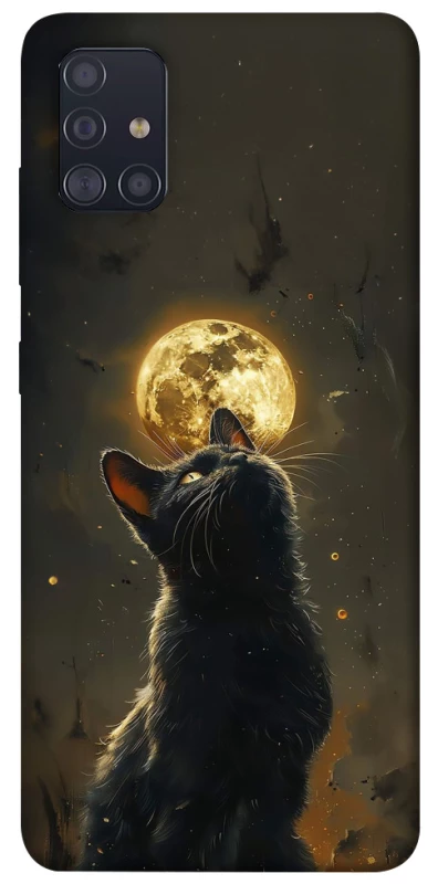 Чохол на Samsung Galaxy A51 Кіт під місяцем v2 фото 1 з 1