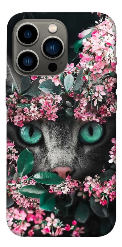 Чохол на Apple iPhone 13 Pro (6.1") Кіт в квітах фото 1 з 1