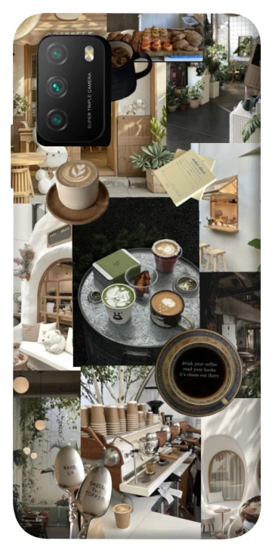 Чехол на Xiaomi Poco M3 Coffee collage ver.4 фото 1 из 1