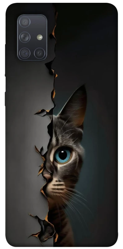Чехол на Samsung Galaxy A71 Кот-подглядыватель v2 фото 1 из 1